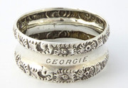 Antique Hallmarked  1903 Sterling Silver Napkin Ring Georgie
