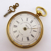 Vintage Brass Tell Chronograph Swiss Mechanical Pocket Watch for Parts Steampunk 