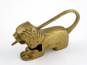 Vintage Brass Lock Padlock in the Shape of a Loin Eastern?