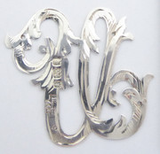 Antique Solid Sterling Silver Letters 'U' Hallmarked 1924 London 30mm Other Letters Available