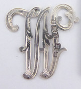 Antique Solid Sterling Silver Letters 'W' Hallmarked 1924-1927 London 27mm Other Letters Available