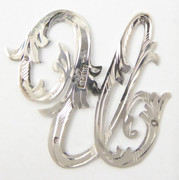 1900s - 1920s Antique Solid Silver Letters 'U' 36mm with Silversmith's stamp Other Letters Available
