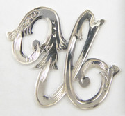 1900s - 1920s Antique Solid Silver Letter 'U' 20mm with Silversmith's stamp Other Letters Available