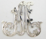1900s - 1920s Antique Solid Silver Letters 'M' 30mm with Silversmith's stamp Other Letters Available