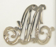 1900s - 1920s Antique Solid Silver Letter 'M' 22mm with Silversmith's stamp Other Letters Available