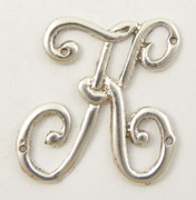 Antique Solid Sterling Silver Letters 'K' 18mm