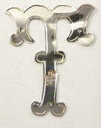 1900's - 1920's Antique Solid Sterling Silver Letter 'T' 30mm with Silversmiths Stamp