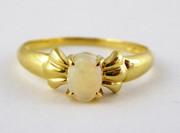 Hallmarked 18ct Gold Ring Set with Opal Size M