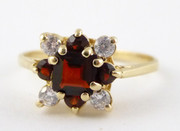 9ct Gold  Ring Set with Garnets Size N