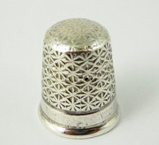 Antique 1900s Hallmarked Sterling Silver Sewing Thimble Silversmith Charles Horner