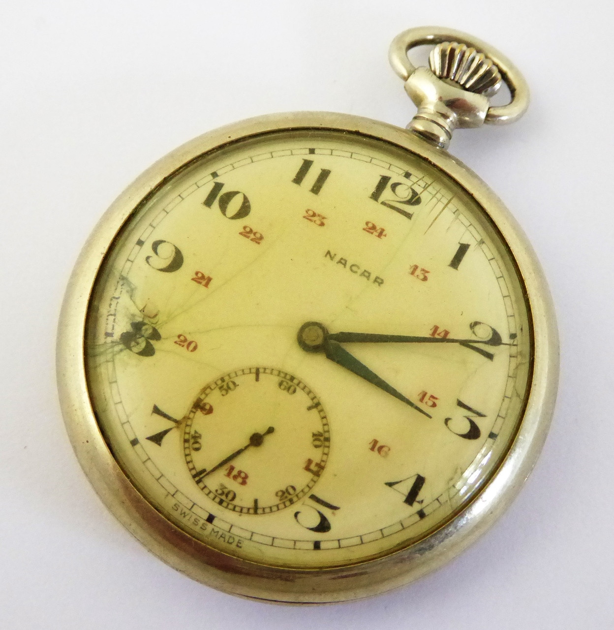 Antique Swiss Nacar Mechanical Pocket Watch - The Collectors Bag