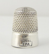 Antique 1928 Sterling Silver Sewing Thimble ROYAL SPA 15 Henry Griffith & Sons