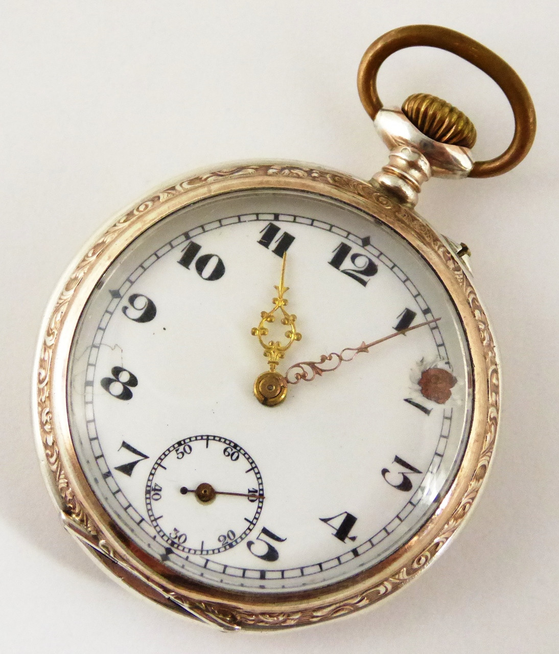 Antique 1900s German .800 Silver & Gold Pocket Watch Needs Work - The ...