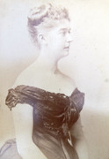 Large 1800s Victorian Cabinet Card Photograph by F Treble