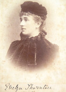 Large 1800s Victorian Cabinet Card Photograph of Evelyn Thorton? by Devereux Hove Brighton 1885 