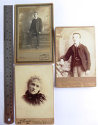 3  x Large 1800s  Victorian Cabinet Card Photographs Dudley Karoly Knighton