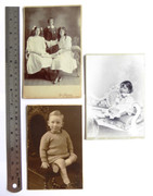 3  x Large 1800s  Victorian Cabinet Card Photographs Boucas  etc