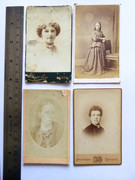 4 x  Victorian Carte de Visite Card Photograph of Victorian Ladies