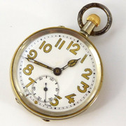   Antique Swiss Military WW1 Style Pocket Watch with Illuminated Dial (Needs Work)