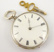  Late 1800s Antique Fine Slim Pocket Watch with Key Wound Movement