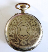 Antique 1900s  German Art  Nouveau . 800 Silver Pocket Watch  