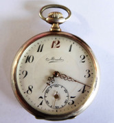 Antique 1900s  Swiss  Mado Hallmarked . 800 Silver Art Deco Pocket Watch  