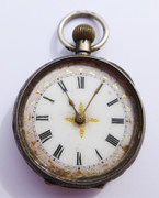 Late  1800s Swiss .935 Silver Pocket  Watch with Fancy Dial (Needs Work)