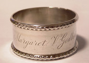 Margaret V Godbert 1898 Hallmarked Sterling Silver Napkin Ring by  Silversmith Harry Atkin