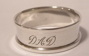 Monogrammed D.A.D. DAD 1969 Hallmarked Sterling Silver Napkin Ring by  Silversmith Henry Griffith & Sons
