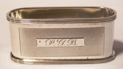 1929 Art Deco Monogrammed PGB  Hallmarked Sterling Silver Napkin Ring by  Silversmith Charles Perry & Co