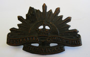 Antique WW2 Military AIF Australia Rising Sun  Shoulder  Badge Mwith Old Repair
