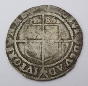 Antique 1585 Elizabeth Tudor Hammered Silver Sixpence