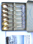 Cased set of 6 Vintage Angus & Coott Sydney EPNS Silver Plated  Spoons HV Duntroon