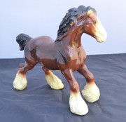 Large 1940s 50s Vintage Plaster Draught  Horse Ceramic Figurine
