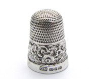 Fancy Antique 1890 Hallmarked Sterling Silver Sewing Thimble