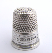 Antique 1899 Hallmarked Sterling Silver Sewing Thimble Silversmith John Thompson & Sons