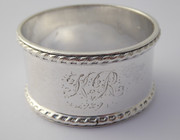 Antique 1920 Hallmarked Sterling Silver Napkin Ring KR 1929 by George Unite