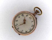 German Antique  1800s  Art Nouveau German .800 Silver & Gold Pocket Watch
