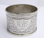 Antique 1907 Hallmarked Sterling Silver Napkin Ring  Fancy WBG Monogram Horace Woodward & Co Ltd