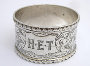 Antique 1898 Hallmarked Sterling Silver Napkin Ring  HET Monogram Minshull & Latimer