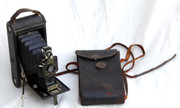 Leather Cased No. 1A Autographic Kodak JR.  Bellows Camera Photographic Estate