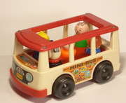 1960s Vintage Little People Mini Bus with People Fisher Price Made in USA