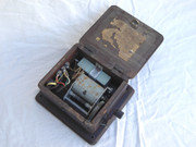Antique 1900s Wooden Winding Mechanical Bell Box