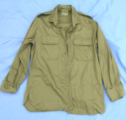 1971 Australian Vietnam Era Military Army Battle Long Sleeve Shirt Khaki AIF Size 16x33
