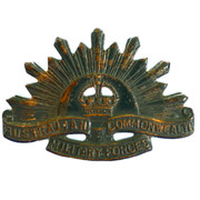 Original Antique WW2 Era Military  AIF Australia Rising  Sun  Shoulder  Badge K G Luke