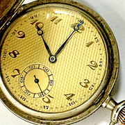 Huguenin Freres Antique Art Deco Fine Slim Pocket Watch .800 Silver Full Hunter