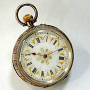 1800s Fancy .935 Swiss Silver Fancy Antique Pocket Fob Watch (Needs Work)
