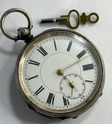 Antique pocket watch Swiss .935 Silver Key wind Movement (NEEDS WORK)