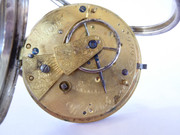 Antique 1863 Sterling  Silver Fusee Pocket Watch Signed W Robinson London