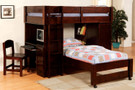 FABK529EXP - Rutendo Dark Walnut Solid Wood Junior Loft Twin/Twin Bed Set